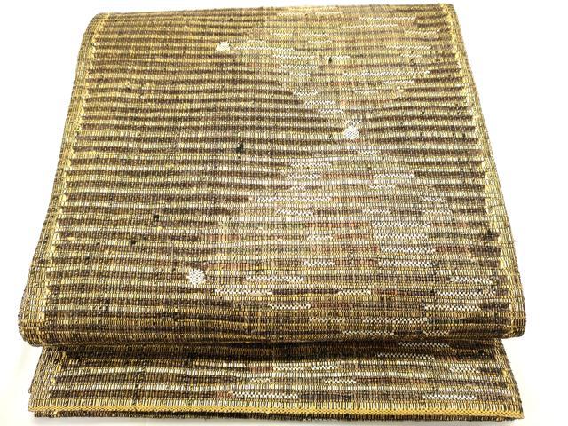 平和屋着物▽六通柄袋帯 スリーシーズン 春夏秋 菱文 金糸 正絹 逸品 DABH1769cd