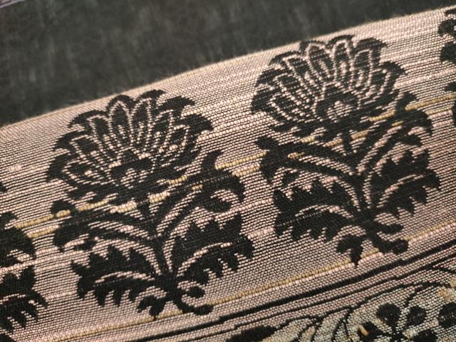 平和屋着物▽両面 全通柄袋帯 スリーシーズン 春夏秋 横段花文 正絹 逸品 DABH1774cd