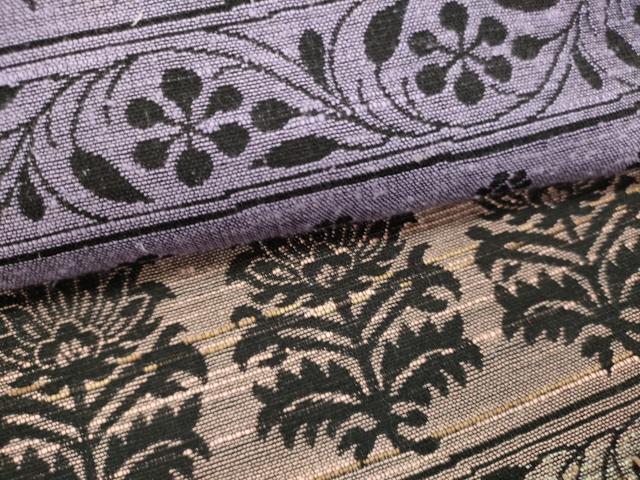 平和屋着物▽両面 全通柄袋帯 スリーシーズン 春夏秋 横段花文 正絹 逸品 DABH1774cd
