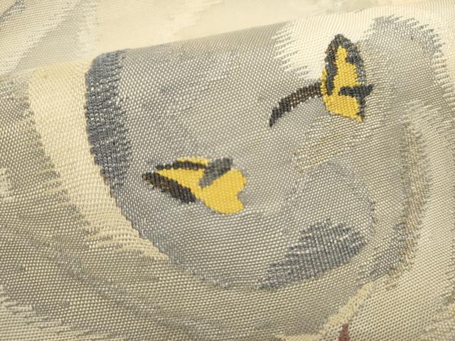 平和屋着物▽太鼓柄袋帯 スリーシーズン 春夏秋 すくい織 抽象文 正絹 逸品 DABH1775cd