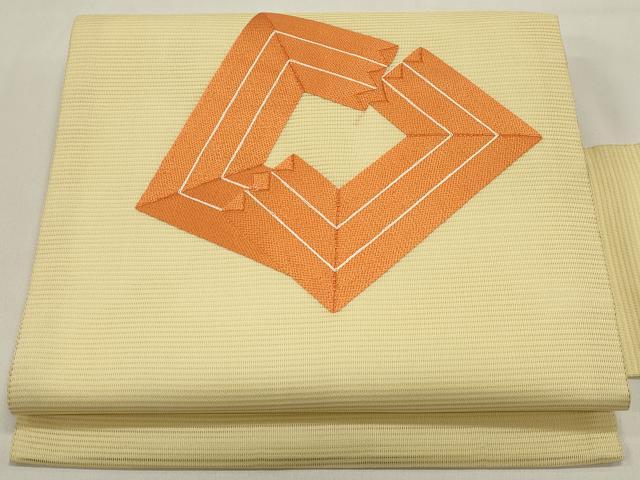 平和屋着物*夏物 九寸名古屋帯 総刺繍 抽象文様 正絹 逸品 DABH1805cd