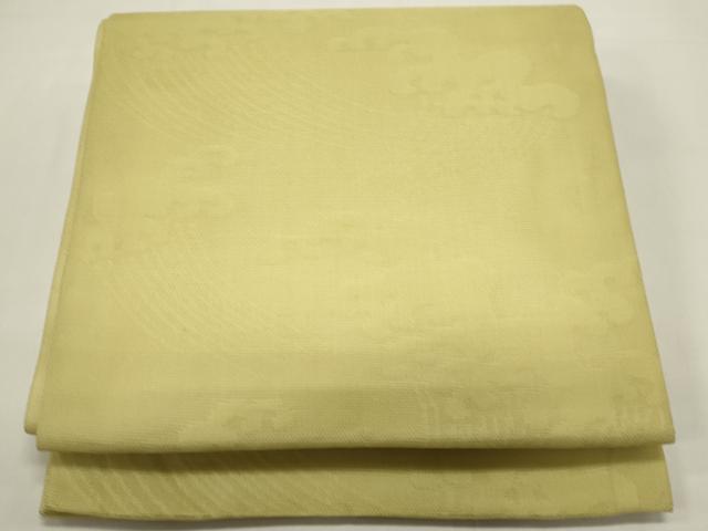 平和屋着物*夏物 九寸開き名古屋帯 荒波文 淡黄色 正絹 逸品 DABH1807cd