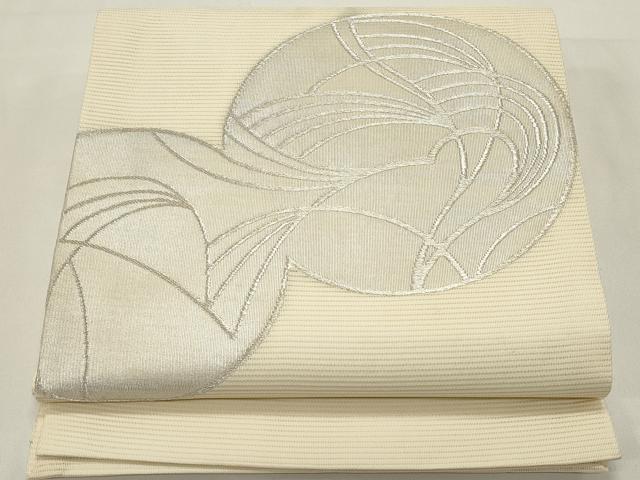 平和屋着物*夏物 九寸開き名古屋帯 抽象文様 銀糸 正絹 逸品 DABH1812cd