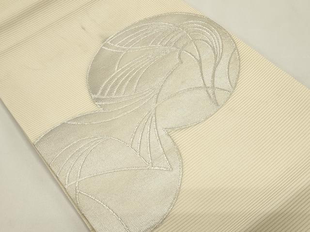 平和屋着物*夏物 九寸開き名古屋帯 抽象文様 銀糸 正絹 逸品 DABH1812cd