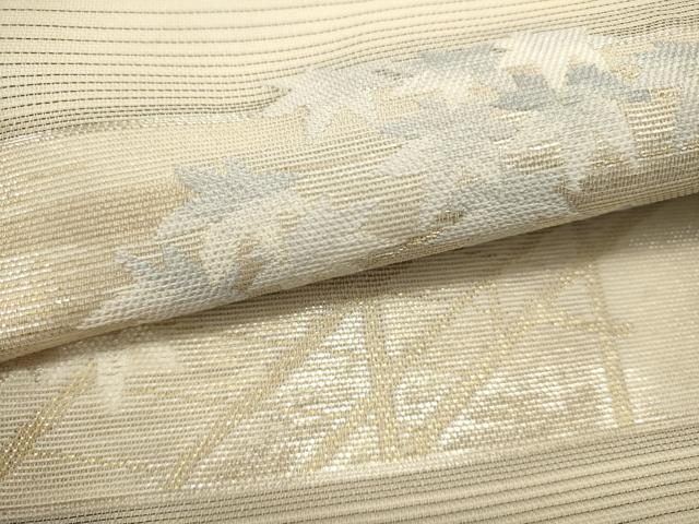 平和屋着物*夏物 九寸開き名古屋帯 渡橋花文 金銀糸 正絹 逸品 DABH1817cd
