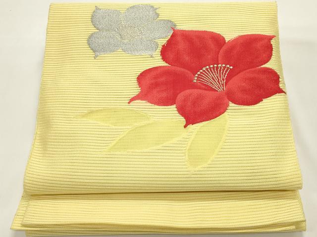平和屋着物*夏物 八寸名古屋帯 絽綴れ 草花文 金銀糸 正絹 逸品 DABH1822cd