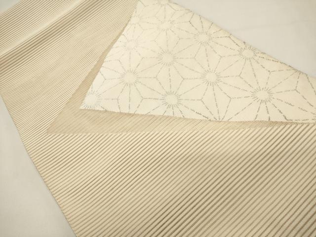 平和屋着物*夏物 八寸名古屋帯 絽綴れ 麻の葉文様 銀糸 正絹 逸品 DABH1823cd