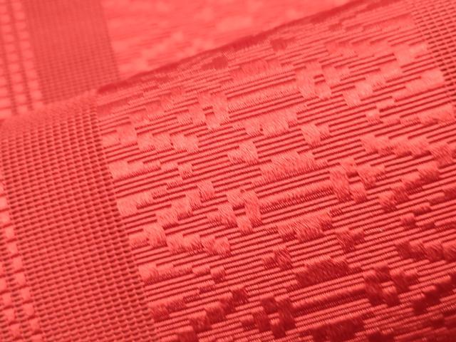 平和屋着物*夏物 本場筑前博多織 八寸名古屋帯 紗献上 茜色 正絹 逸品 DABH1837cd