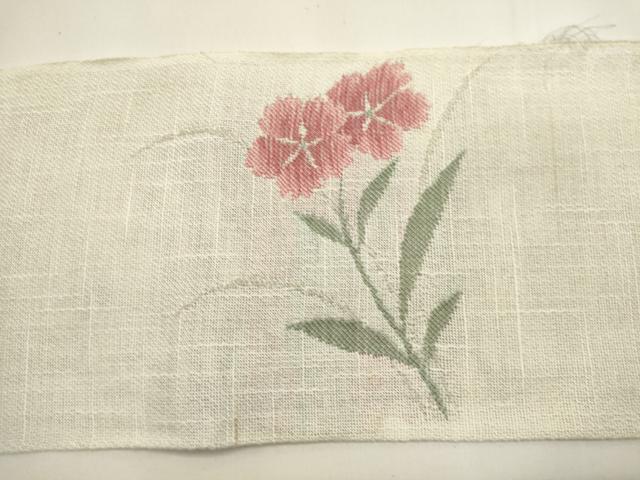 平和屋着物*夏物 八寸名古屋帯 草花文 撫子 DABH1840cd
