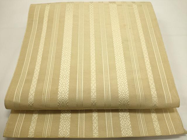 平和屋着物*夏物 本場筑前博多織 八寸名古屋帯 紗献上 蜂蜜色 正絹 逸品 DABH1845cd