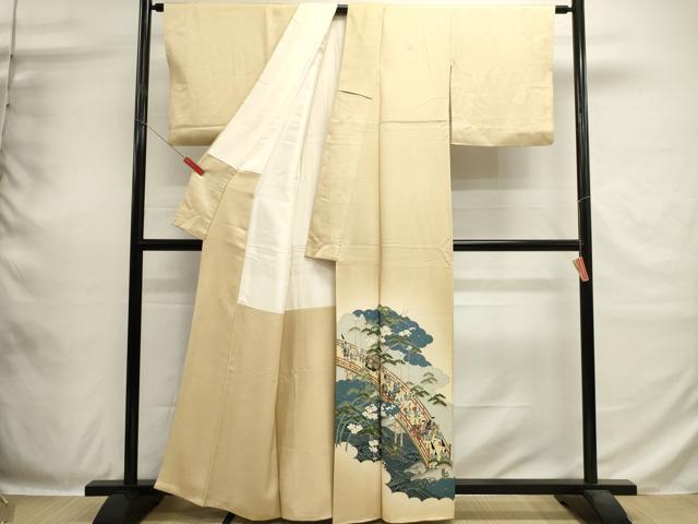 平和屋着物■豪華色留袖 渡橋人物風景文 暈し染め 金彩 正絹 逸品 DABH1861cd