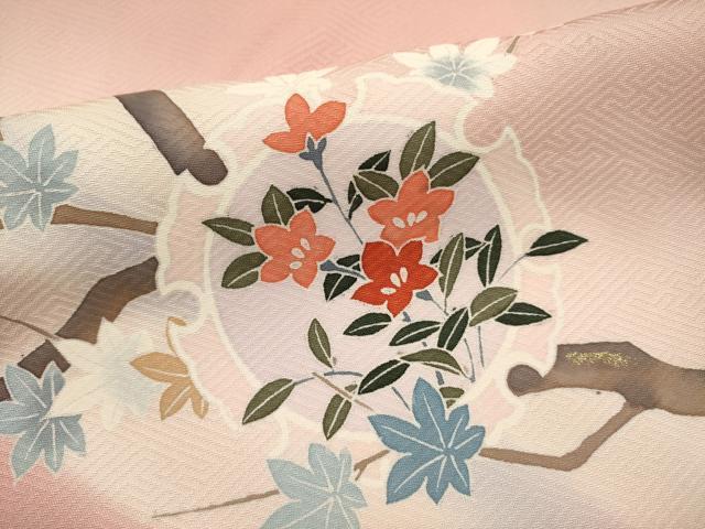 平和屋着物■訪問着 雪輪枝花文 暈し染め 金彩 正絹 逸品 DABH1864cd