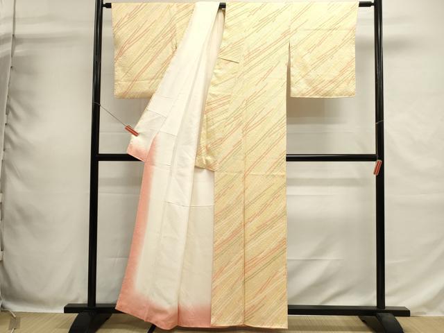平和屋着物■上質な小紋 総絞り 斜線文 正絹 逸品 DABH1873cd