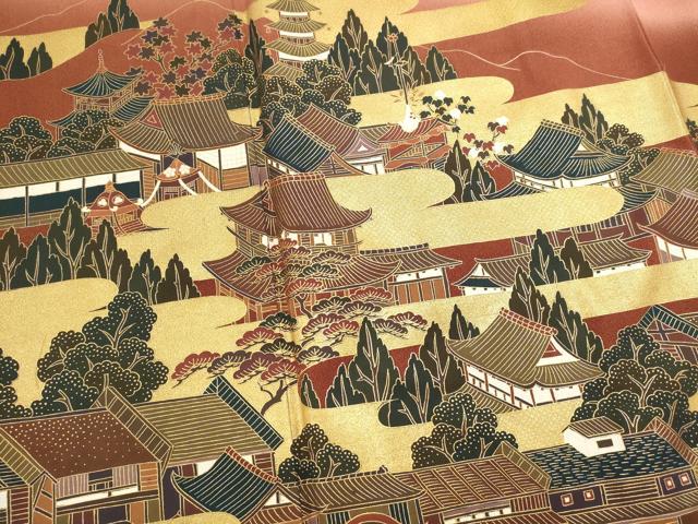 平和屋着物■訪問着 人物風景文 暈し染め 金彩 正絹 逸品 DABH1877cd