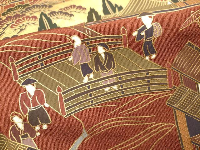 平和屋着物■訪問着 人物風景文 暈し染め 金彩 正絹 逸品 DABH1877cd
