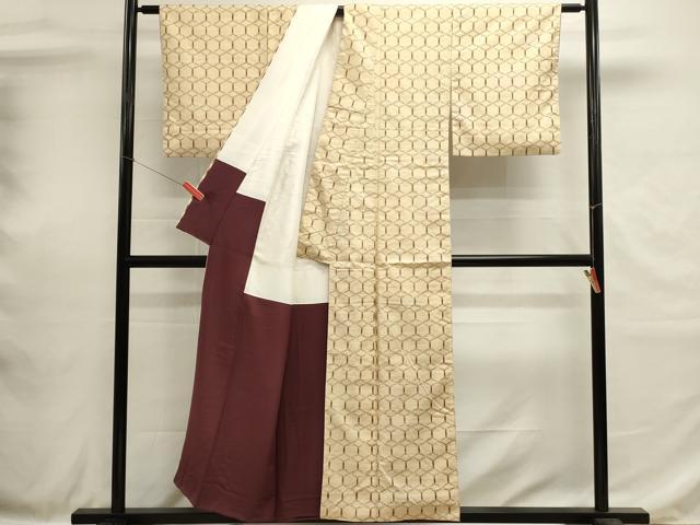 平和屋着物■上質な紬 亀甲柄 正絹 逸品 DABH1881cd