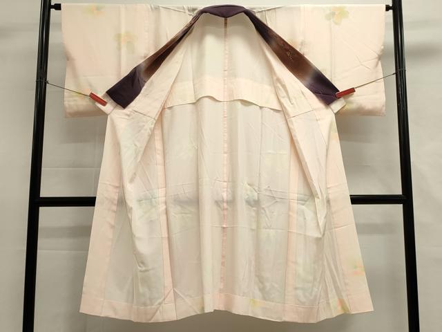 平和屋着物■長襦袢 無双仕立て 舞花文 半衿刺繍 正絹 逸品 DABH1898cd