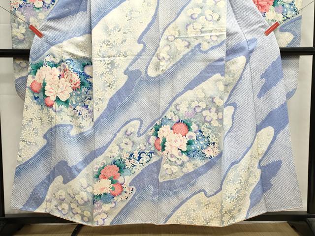 平和屋着物■豪華振袖 駒刺繍 絞り 草花文 牡丹 暈し染め 正絹 逸品 DABH1908cd