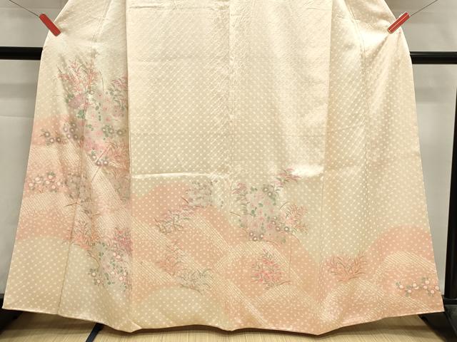 平和屋着物■訪問着 総絞り 重ね山花文 暈し染め 銀彩 正絹 逸品 DABH1921cd