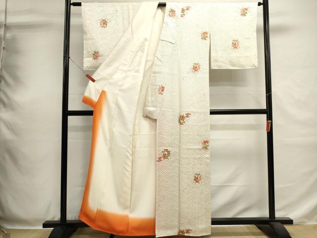平和屋着物■上質な小紋 貝桶花文 金彩 正絹 逸品 DABH1922cd