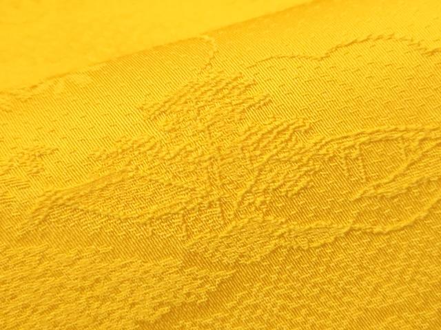 平和屋着物■上質な色無地 雲重ね花地紋 向日葵色 正絹 逸品 DABH1930cd