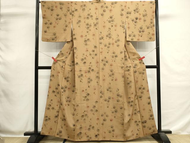 平和屋着物■上質な小紋 手描き 草花文 正絹 逸品 DABH1935cd