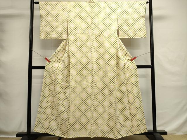 平和屋着物■上質な小紋 総絞り 菱繋ぎ 正絹 逸品 DABH1942cd