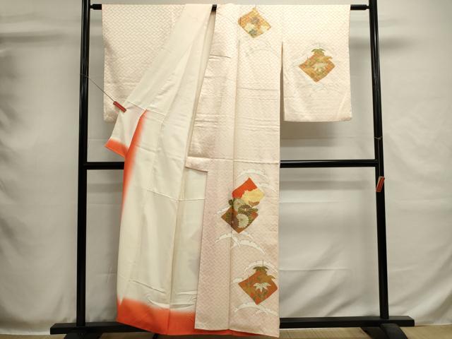平和屋着物■訪問着 駒刺繍 雪輪花文 金彩 正絹 逸品 DABH1953cd