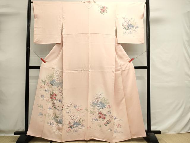 平和屋着物■訪問着 友禅 風景花文 暈し染め 正絹 逸品 DABH1963cd