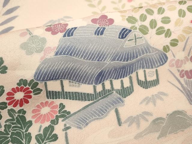 平和屋着物■訪問着 友禅 風景花文 暈し染め 正絹 逸品 DABH1963cd