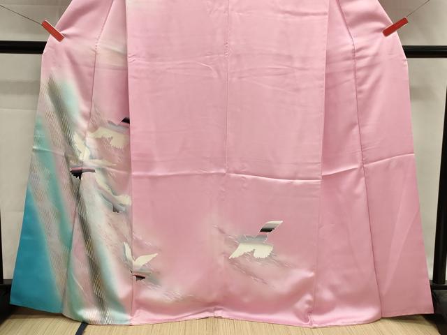 平和屋着物■フランソワーズ・モレシャン 訪問着 飛鳥文 暈し染め 金銀彩 正絹 逸品 DABH1964cd