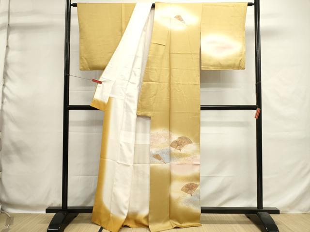 平和屋着物■中国三大刺繍 スワトウ刺繍 汕頭刺繍 総刺繍 訪問着 扇面花文 暈し染め 金彩 正絹 逸品 DABH1974cd
