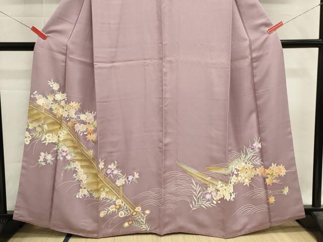 平和屋着物■訪問着 流水掛船花文 金彩 正絹 逸品 DABH1987cd