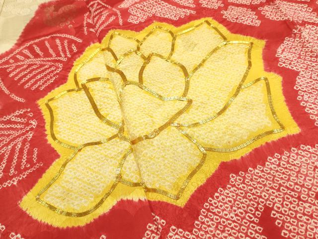 平和屋着物■豪華振袖 駒刺繍 絞り 流水草花文 正絹 逸品 DABH1998cd