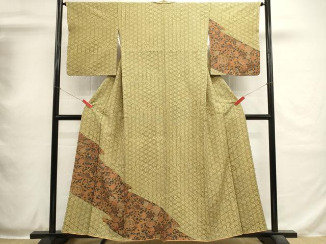 平和屋着物■訪問着 紬地 更紗花文 正絹 逸品 DABH1999cd