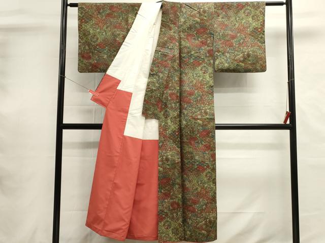 平和屋着物■本場染大島紬 吉祥花文 正絹 逸品 DABH2000cd