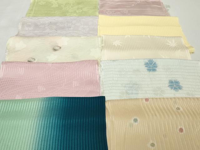 平和屋着物*夏物 和装小物 帯揚げ10枚セット 絽 縦絽 絽縮緬 紗 千鳥 梅 撫子 楓 芝 金糸 全て正絹 逸品 DABH2034zzz