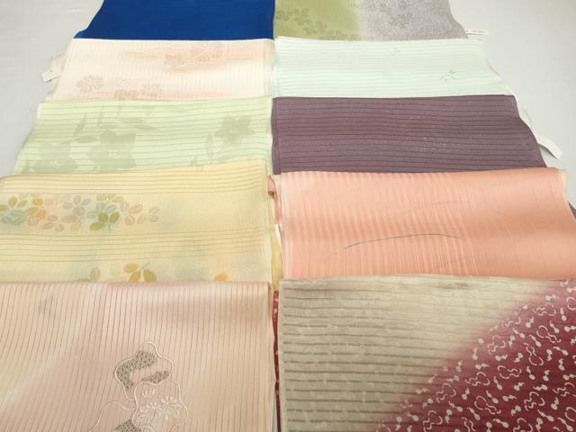 平和屋着物*夏物 和装小物 帯揚げ10枚セット 絽 縦絽 絽縮緬 スワトウ刺繍 芝 瓢箪 蜻蛉 萩 桔梗 全て正絹 逸品 未使用 DABH2056zzz