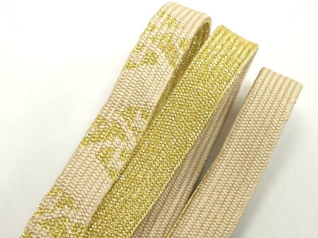 平和屋着物●和装小物 帯締め・帯揚げセット 霞文 高麗組 金糸 逸品 未使用 DABH2063zzz