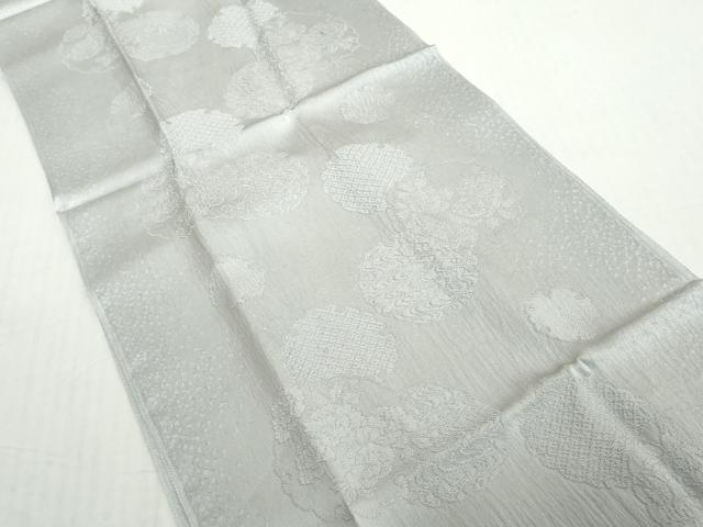 平和屋着物●和装小物 帯締め・帯揚げセット 法事用 雪輪花地紋 灰青色 逸品 未使用 DABH2069zzz
