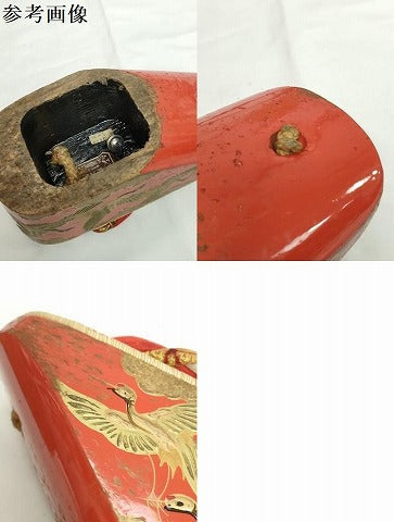 平和屋本店●和装小物 子供 ぽっくり下駄 こっぽり・おこぼ下駄 畳表 金蒔絵 群れ鶴 逸品 DABH2082zzz