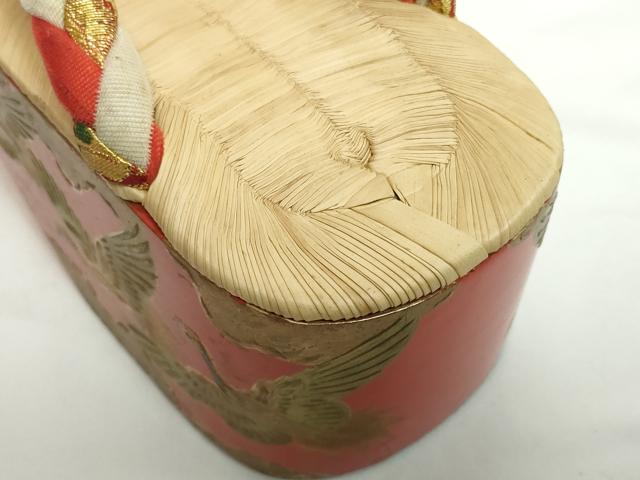 平和屋本店●和装小物 子供 ぽっくり下駄 こっぽり・おこぼ下駄 畳表 金蒔絵 群れ鶴 逸品 DABH2082zzz