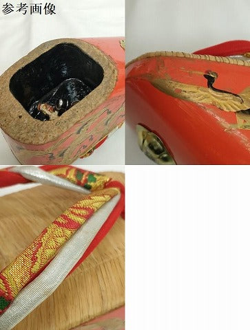 平和屋本店●和装小物 子供 ぽっくり下駄 こっぽり・おこぼ下駄 畳表 金蒔絵 千羽鶴 逸品 DABH2085zzz