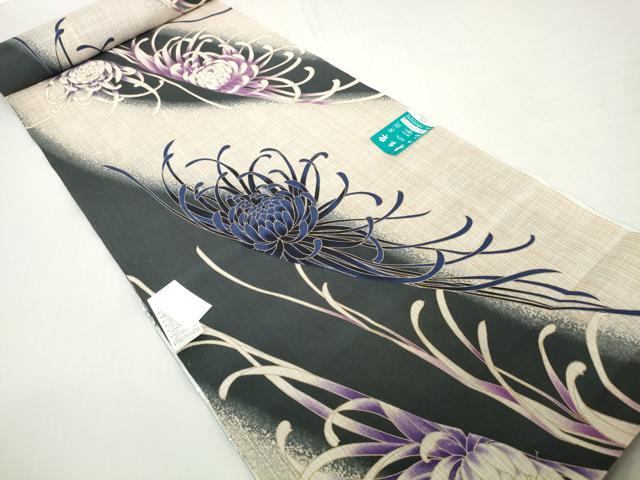 平和屋着物*夏物 浴衣 反物 着尺 手芸染 乱菊 金彩 藤田寛作 綿 未使用 DABH2100zzz
