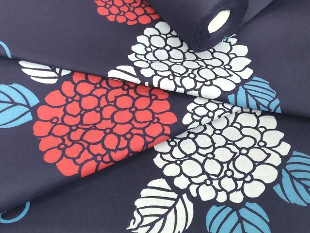 平和屋着物*夏物 浴衣 反物 着尺 注染 紫陽花 アジサイ 綿 逸品 未使用 DABH2103zzz