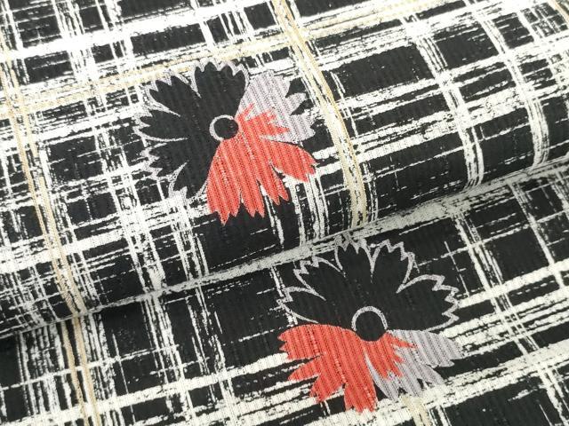 平和屋着物*夏物 浴衣 反物 着尺 REIKO HIRAKO 格子花文 綿 未使用 DABH2115zzz