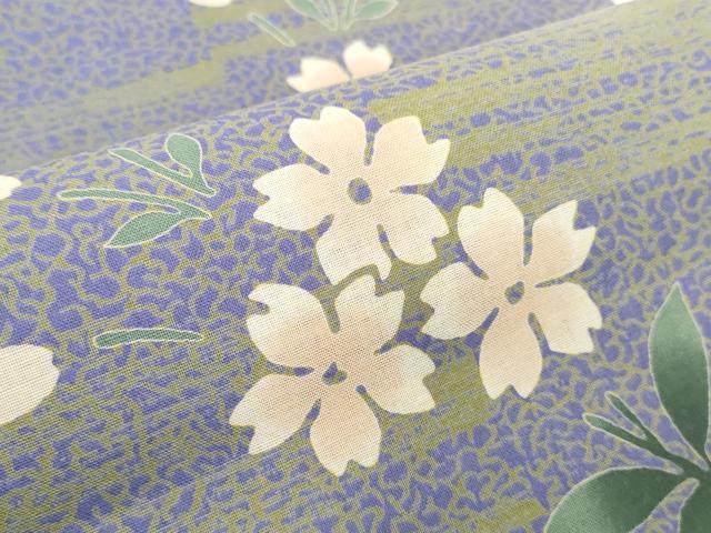 平和屋着物*夏物 浴衣 反物 着尺 三井ゆり 枝花文 綿 未使用 DABH2117zzz