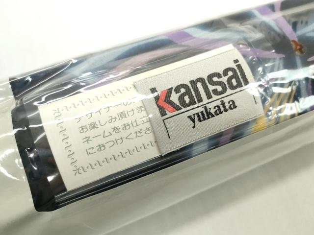 平和屋着物*夏物 世界的ファッションデザイナー 山本寛斎 kansaiブランド 浴衣 反物 着尺 草花文 紺地 綿 逸品 未使用 DABH2123zzz