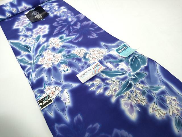 平和屋着物*夏物 世界的ファッションデザイナー 山本寛斎 kansaiブランド 浴衣 反物 着尺 草花文 綿 逸品 未使用 DABH2124zzz