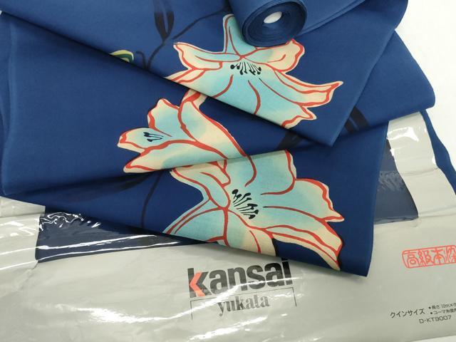 平和屋着物*夏物 世界的ファッションデザイナー 山本寛斎 kansaiブランド 浴衣 反物 着尺 注染 百合 綿 逸品 未使用 DABH2128zzz